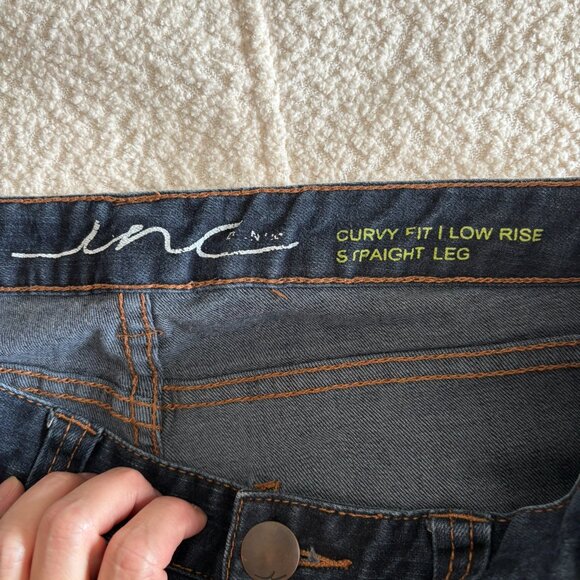 INC International Concepts Dark Blue Straight Leg Jeans - Picture 6 of 6